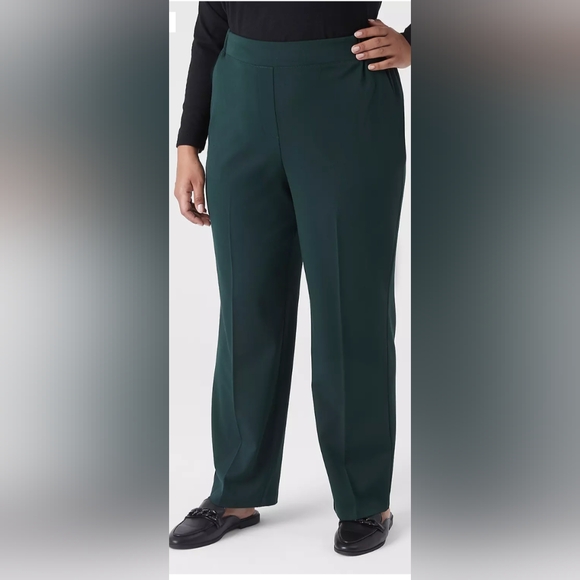 Lane Bryant Perfect Drape Pull-On Straight Leg Trouser Pant Green 20 NWOT - Picture 1 of 5